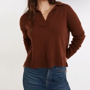 Brown V-Neck Women's Sweater